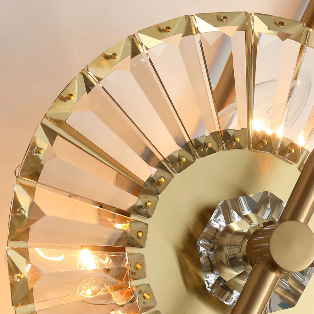Crystal Gear Gold Wall Light - Nuvé