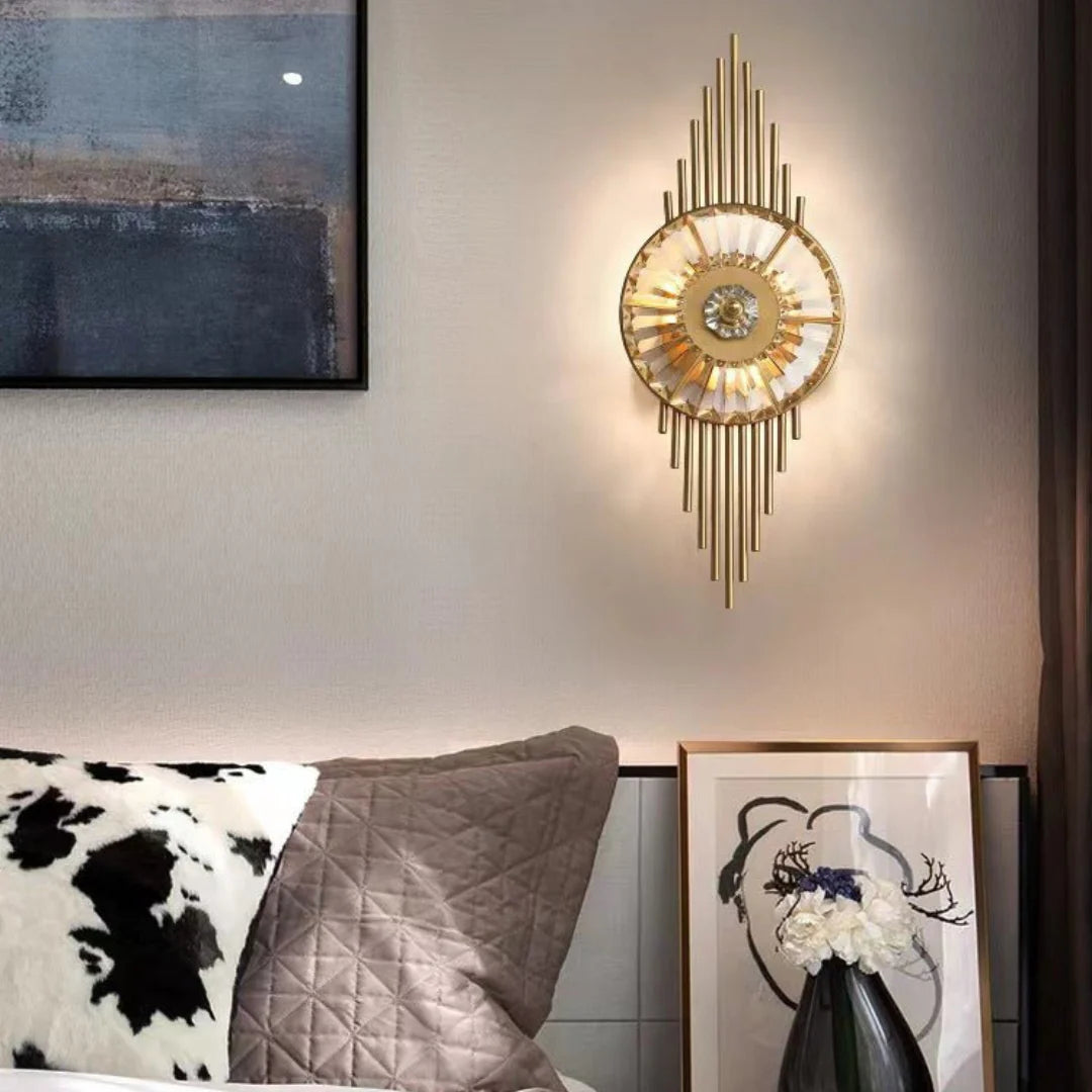 Crystal Gear Gold Wall Light - Nuvé