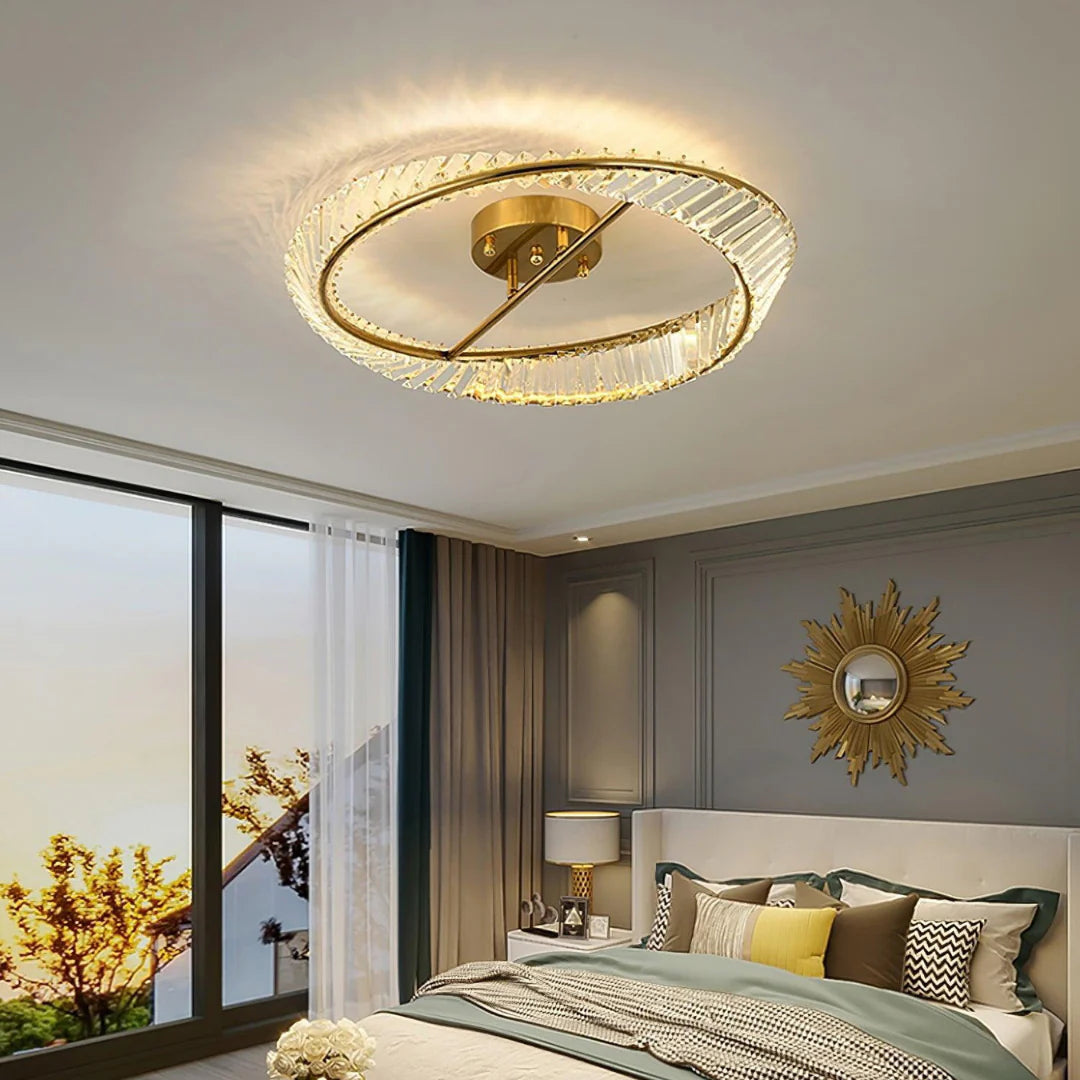 Wave Circular Crystal Ceiling Lamp - Nuvé