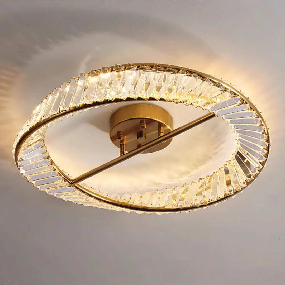 Wave Circular Crystal Ceiling Lamp - Nuvé