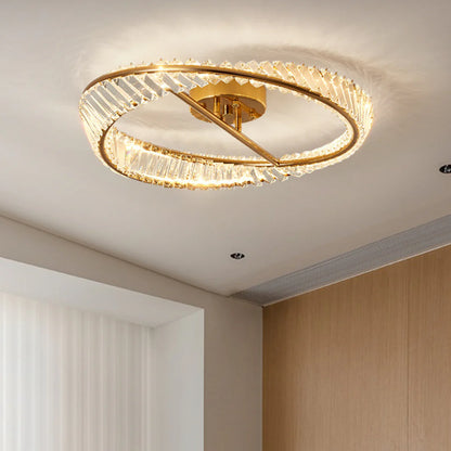 Wave Circular Crystal Ceiling Lamp - Nuvé