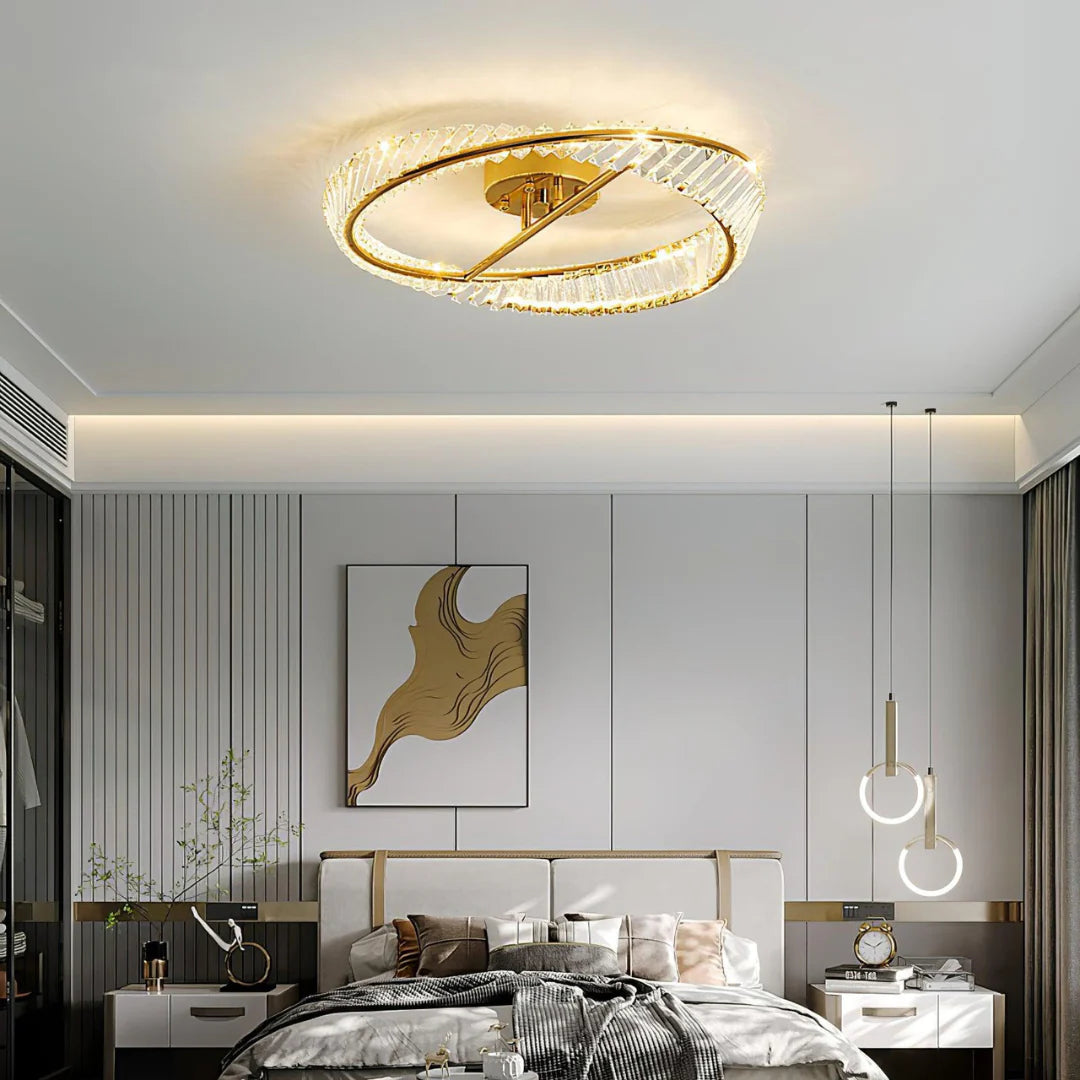 Wave Circular Crystal Ceiling Lamp - Nuvé
