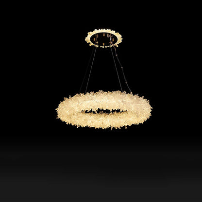 Crystal Brass Round Chandelier - Nuvé