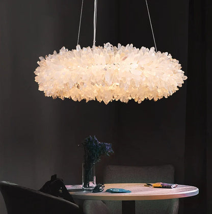Crystal Brass Round Chandelier - Nuvé