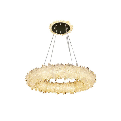 Crystal Brass Round Chandelier - Nuvé
