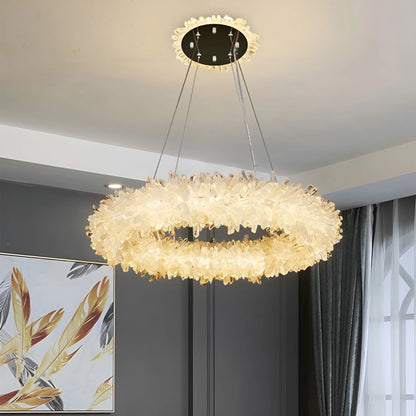 Crystal Brass Round Chandelier - Nuvé