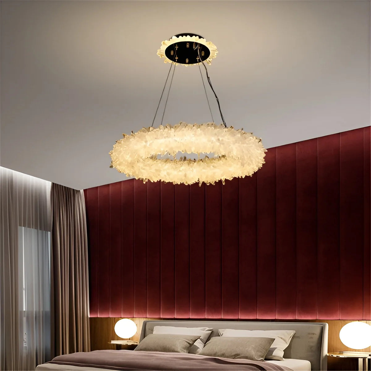 Crystal Brass Round Chandelier - Nuvé