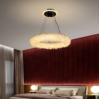 Crystal Brass Round Chandelier - Nuvé