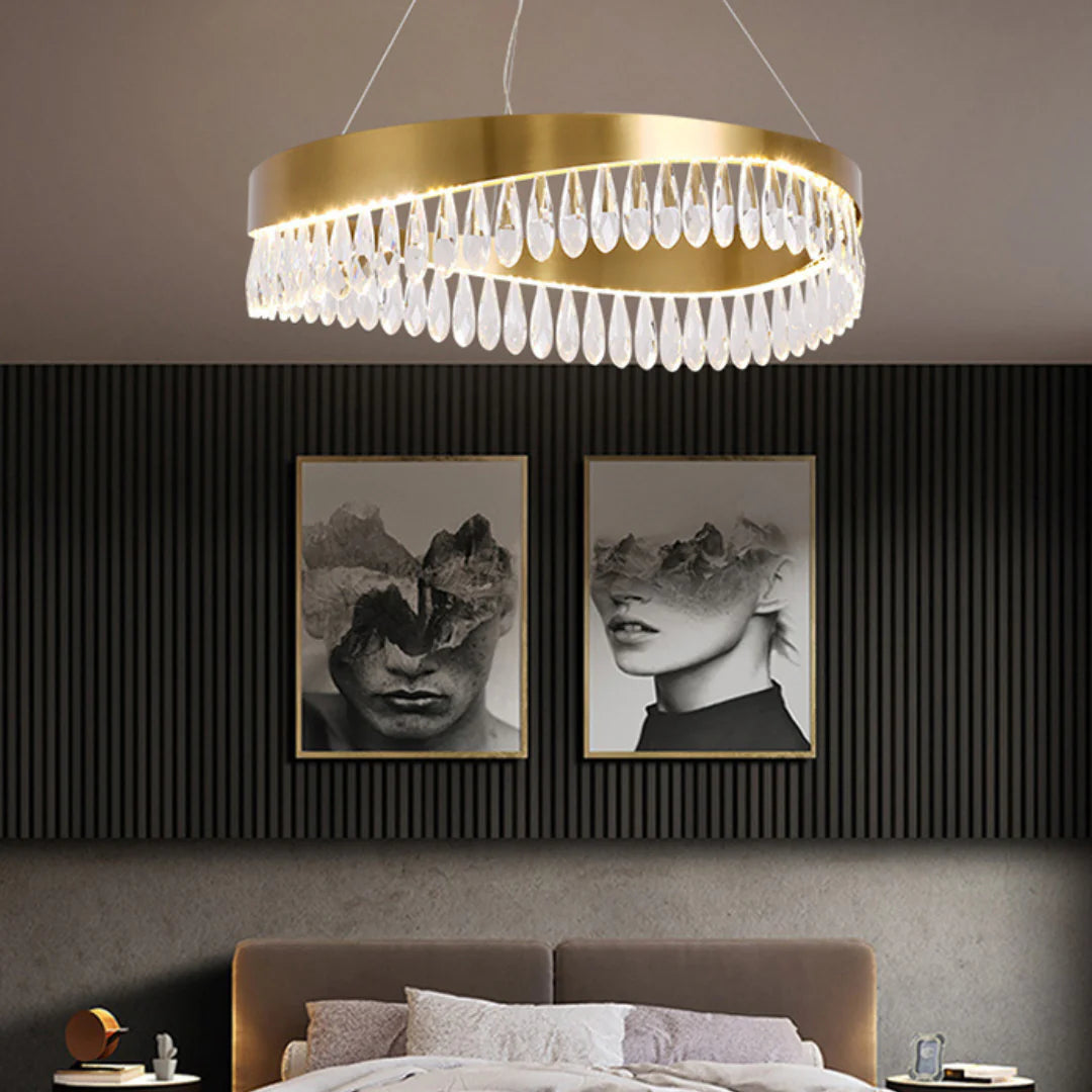 Golden Ring Crystal Light Luxury Chandelier - Nuvé