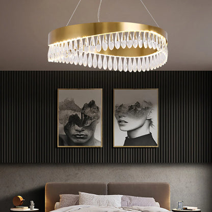 Golden Ring Crystal Light Luxury Chandelier - Nuvé
