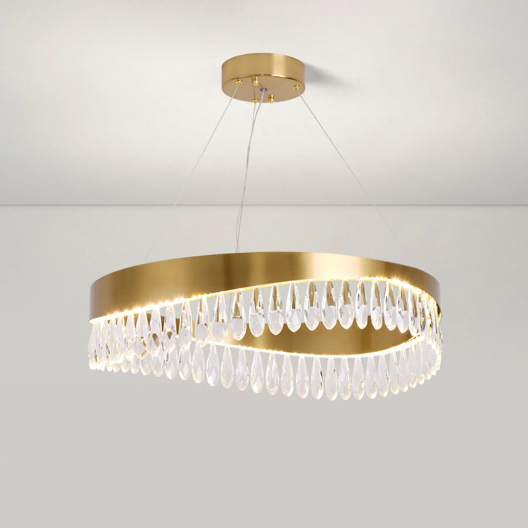 Golden Ring Crystal Light Luxury Chandelier - Nuvé