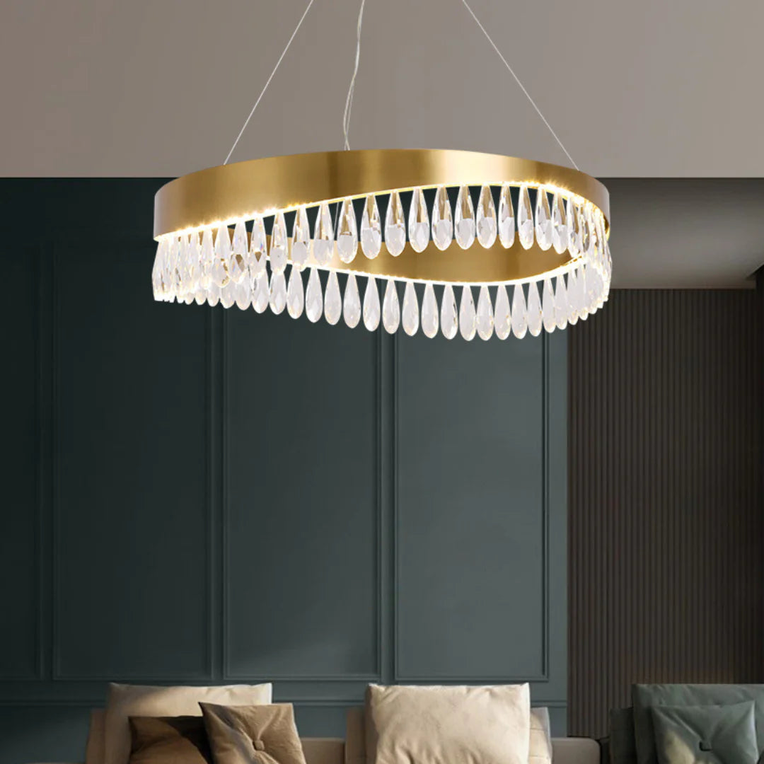 Golden Ring Crystal Light Luxury Chandelier - Nuvé