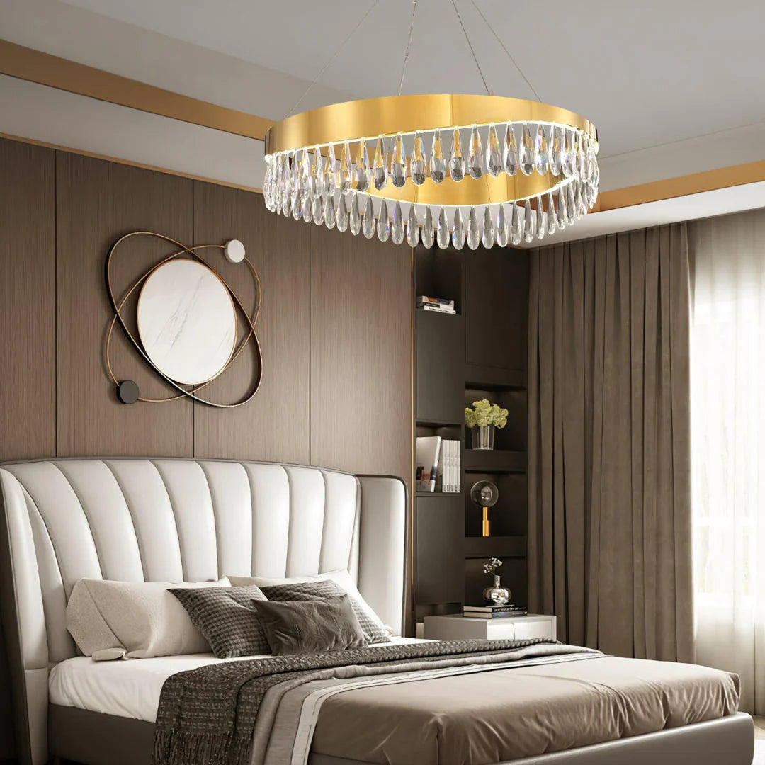 Golden Ring Crystal Light Luxury Chandelier - Nuvé