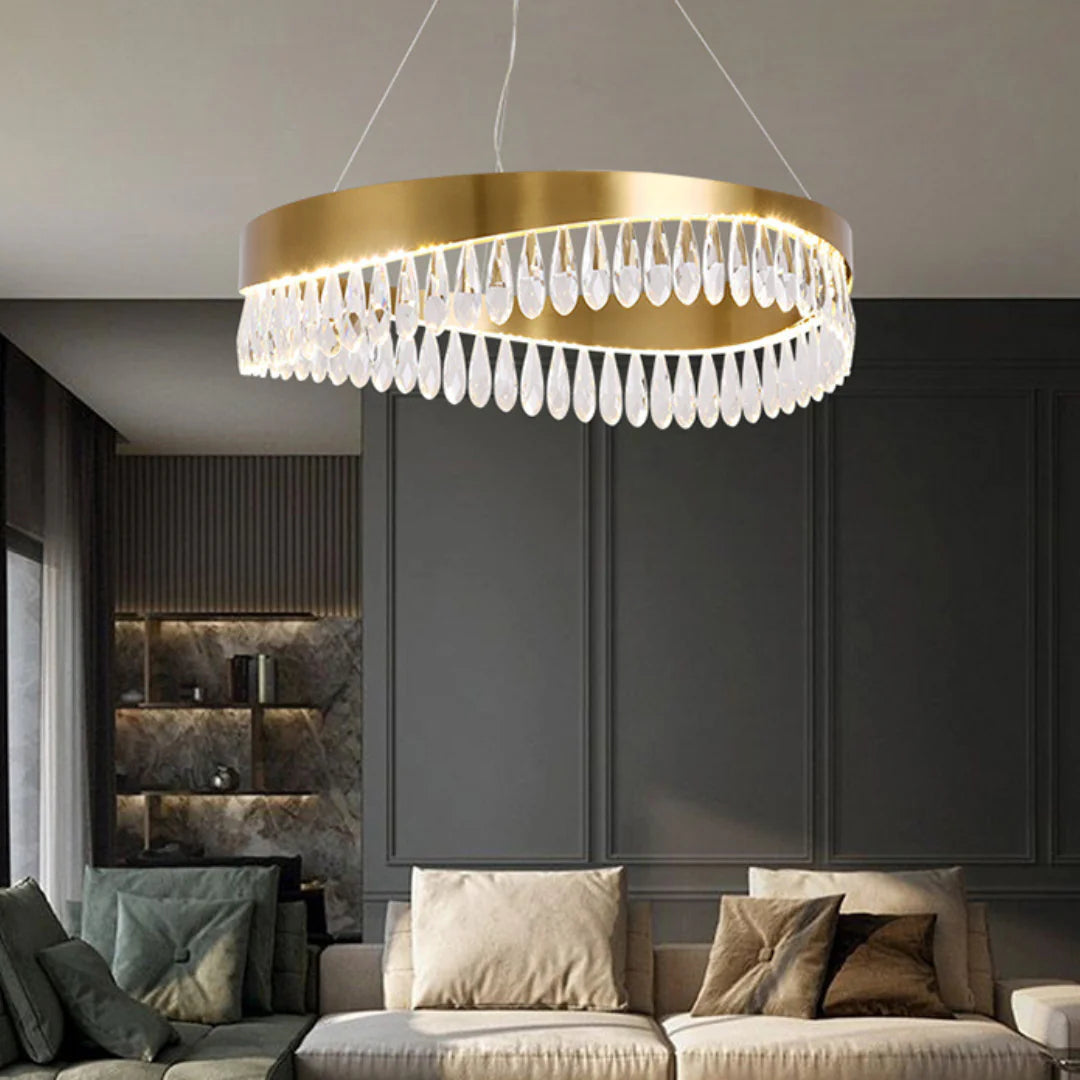 Golden Ring Crystal Light Luxury Chandelier - Nuvé