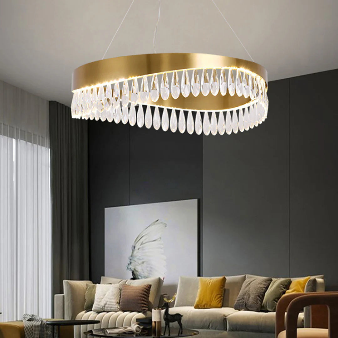 Golden Ring Crystal Light Luxury Chandelier - Nuvé