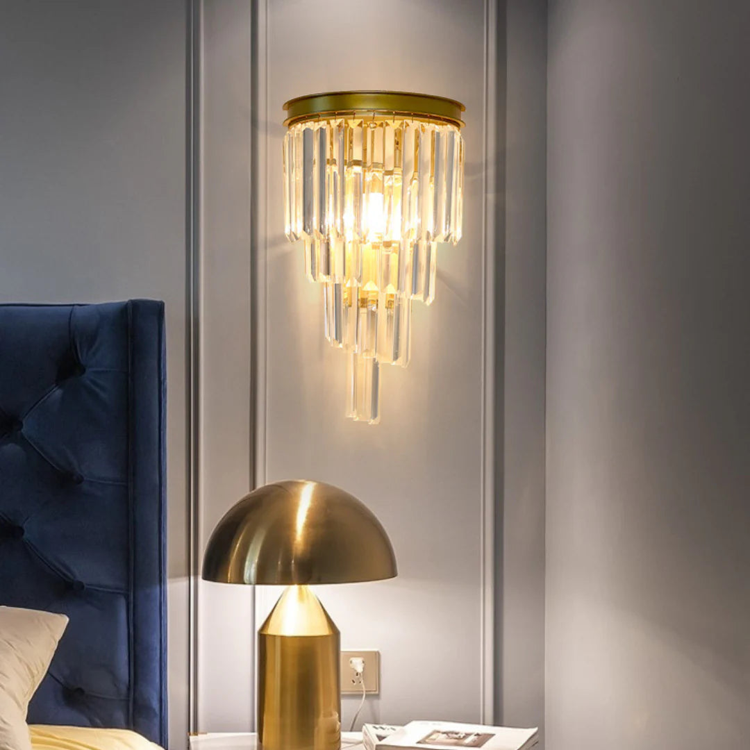 Crystal Tiered Tapered Wall Light - Nuvé