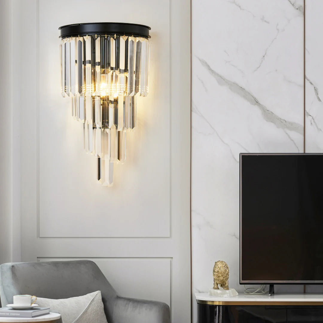 Crystal Tiered Tapered Wall Light - Nuvé