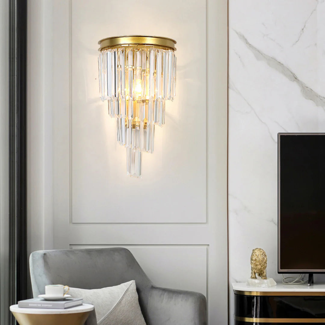 Crystal Tiered Tapered Wall Light - Nuvé