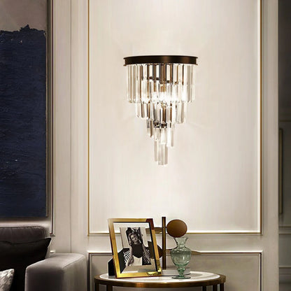Crystal Tiered Tapered Wall Light - Nuvé