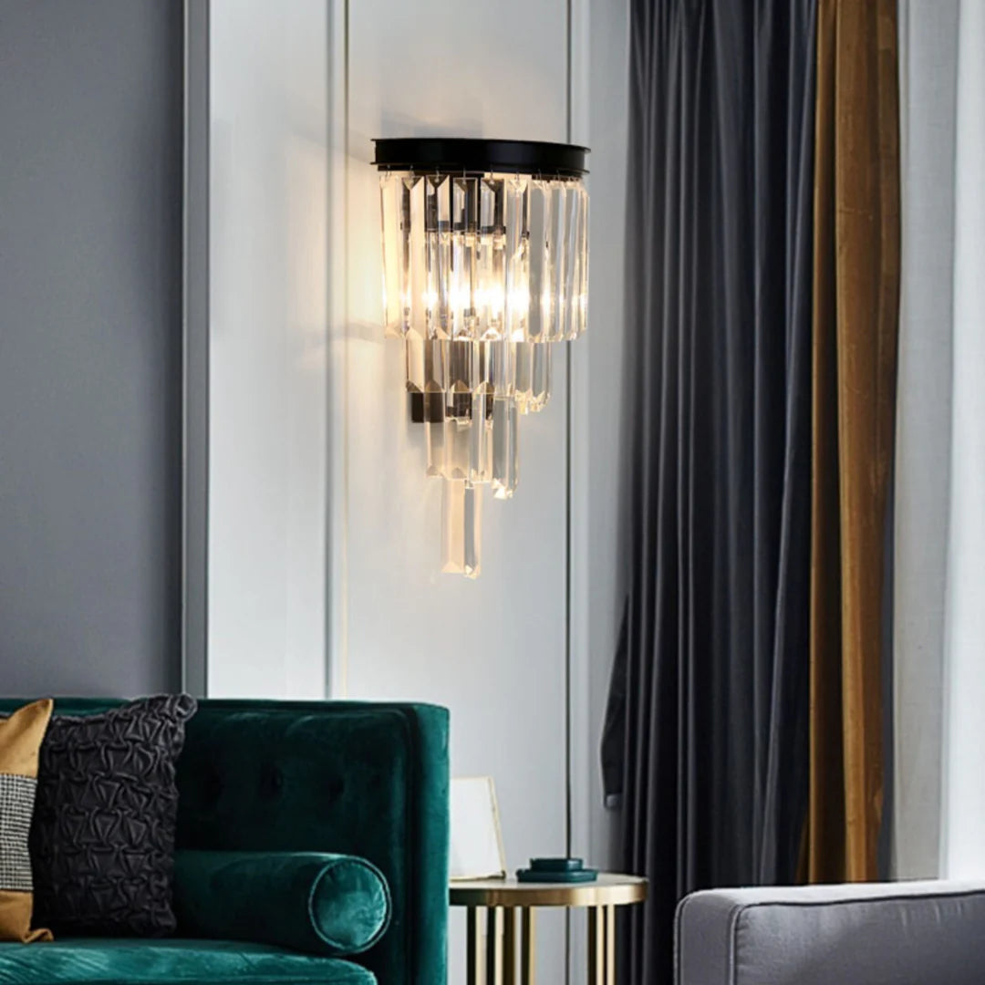 Crystal Tiered Tapered Wall Light - Nuvé