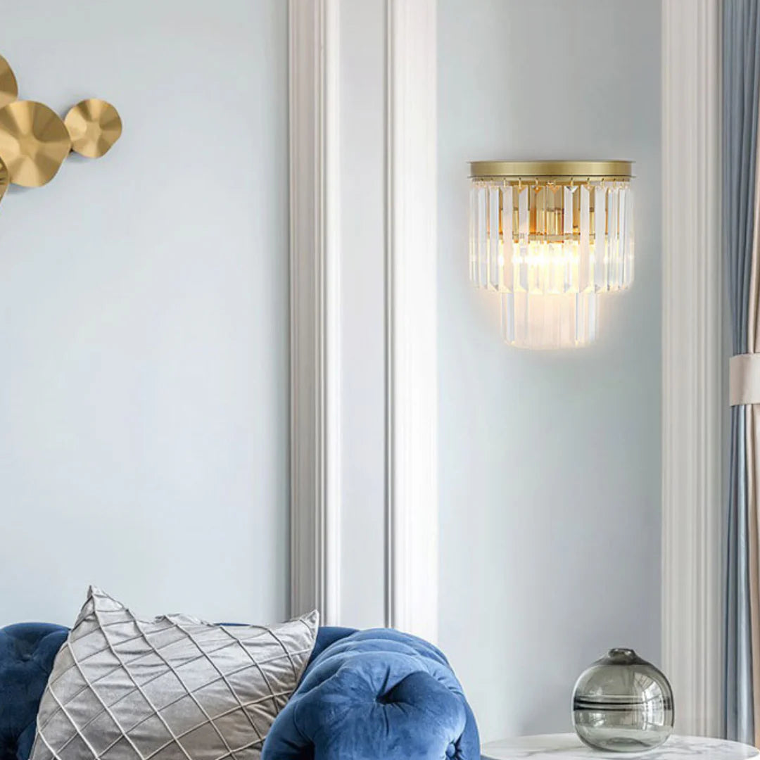 Crystal Tiered Tapered Wall Light - Nuvé