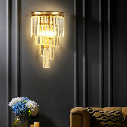 Crystal Tiered Tapered Wall Light - Nuvé