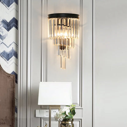 Crystal Tiered Tapered Wall Light - Nuvé