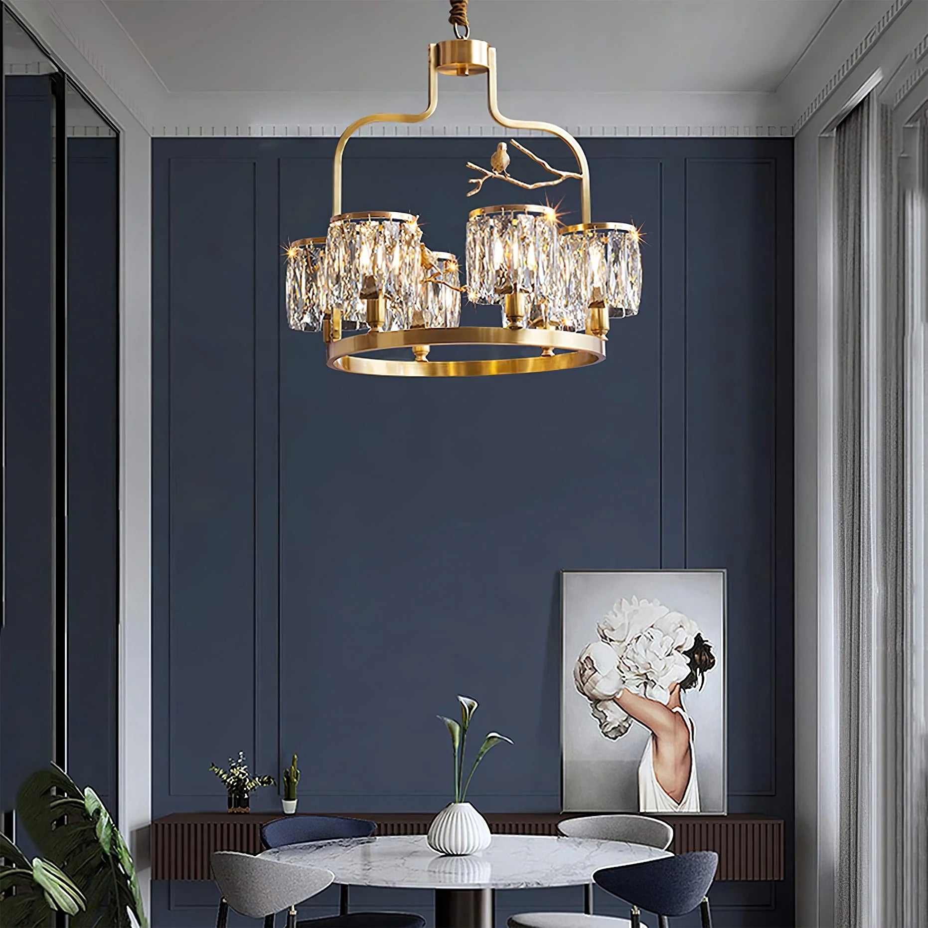 Crystal Bird Chandelier - Nuvé