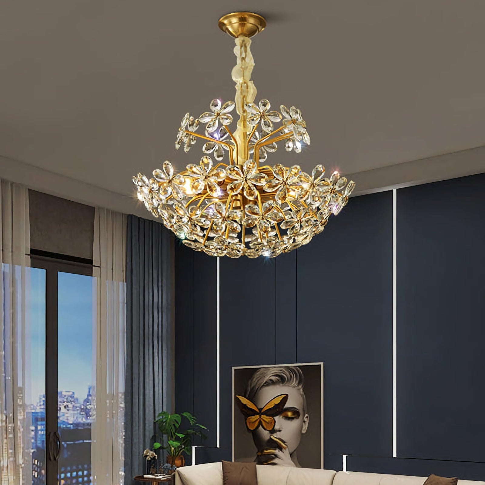 Crystal Flower Chandelier - Nuvé
