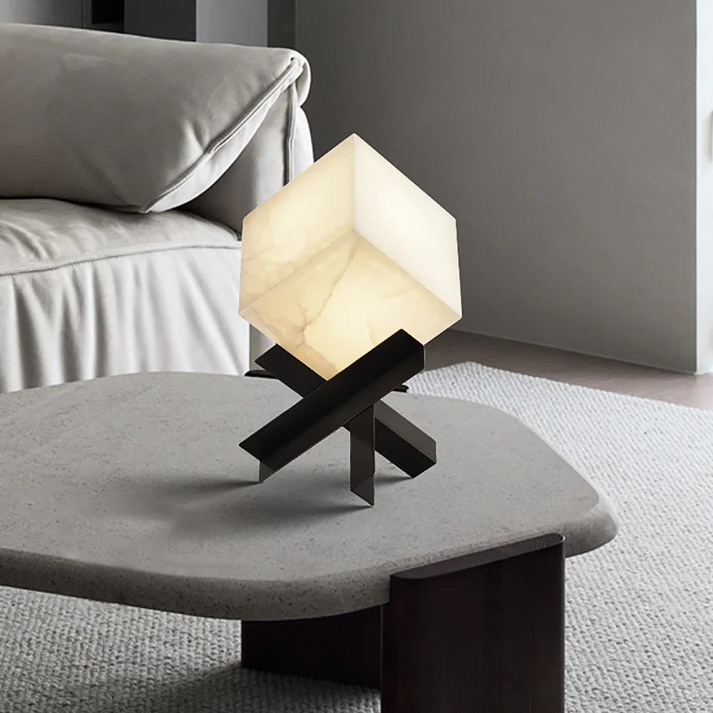 Cube Alabaster Table Lamp - Nuvé