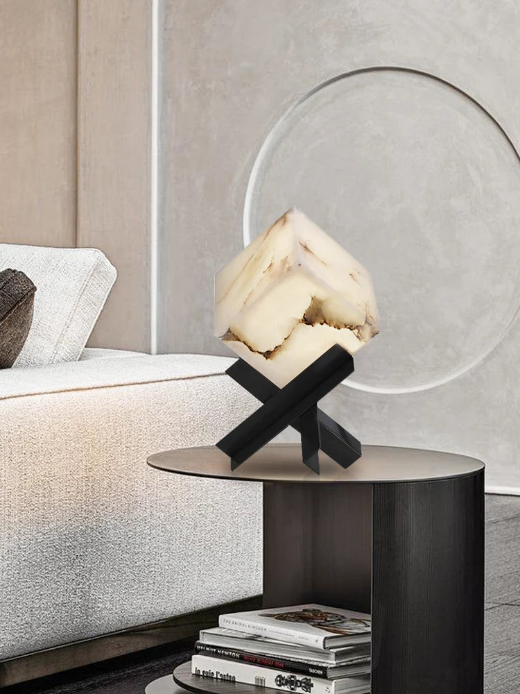 Cube Alabaster Table Lamp - Nuvé