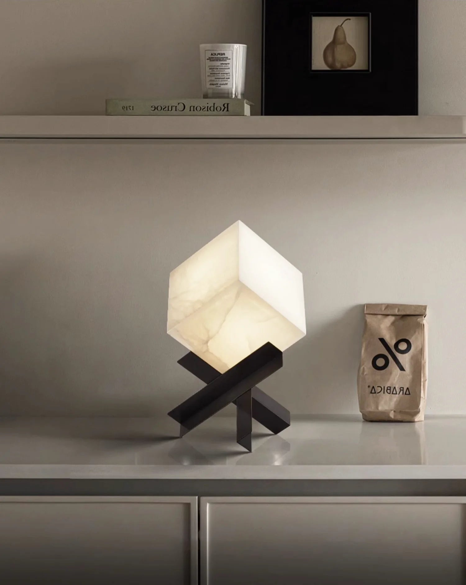 Cube Alabaster Table Lamp - Nuvé