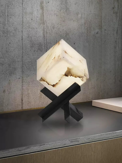 Cube Alabaster Table Lamp - Nuvé
