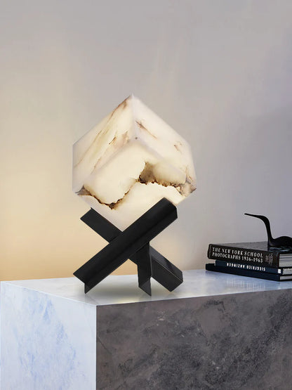 Cube Alabaster Table Lamp - Nuvé