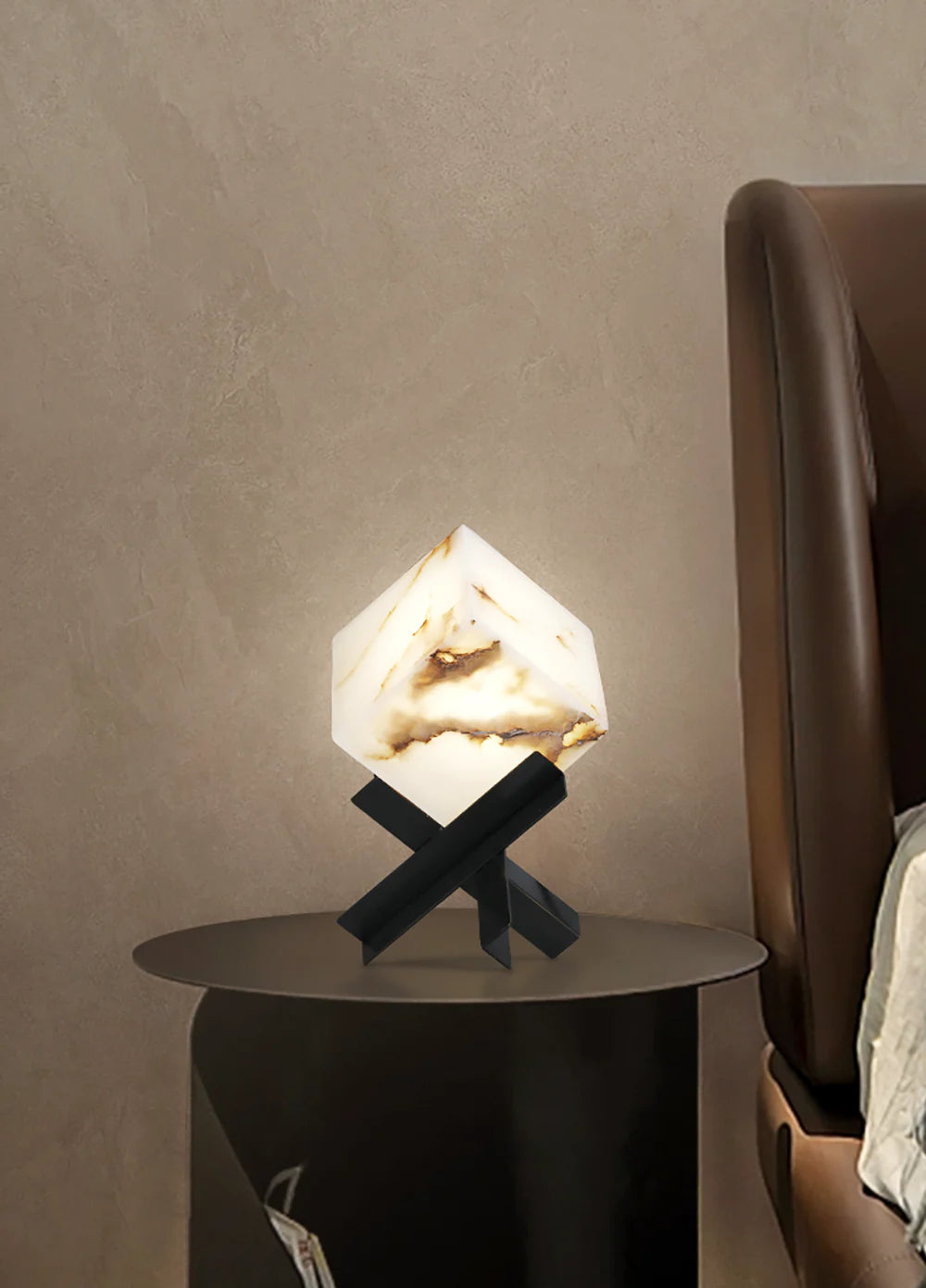 Cube Alabaster Table Lamp - Nuvé