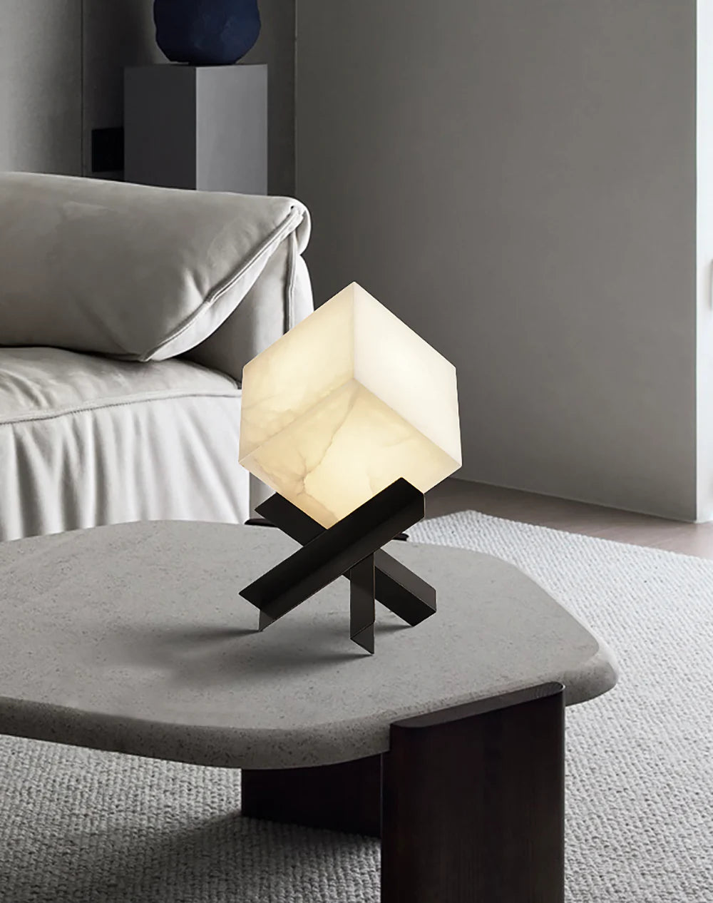 Cube Alabaster Table Lamp - Nuvé