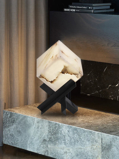 Cube Alabaster Table Lamp - Nuvé