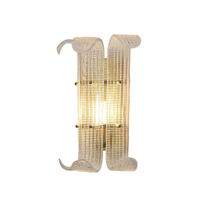 Curved Ribbed Glass Texture Wall Lamp