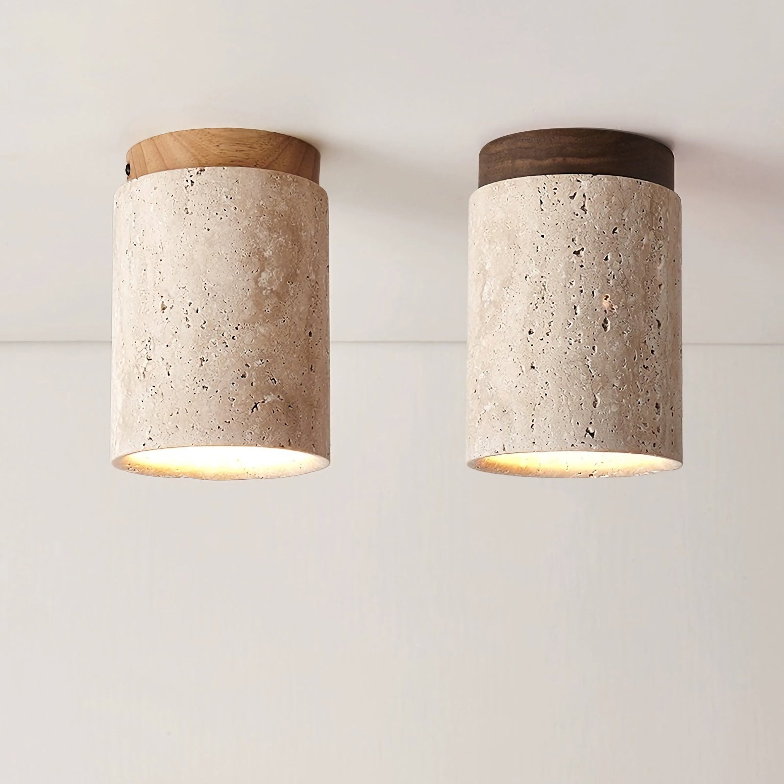 Cylinder Travertine Ceiling Light - Nuvé