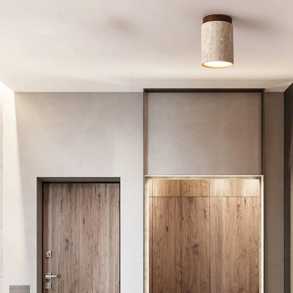 Cylinder Travertine Ceiling Light - Nuvé