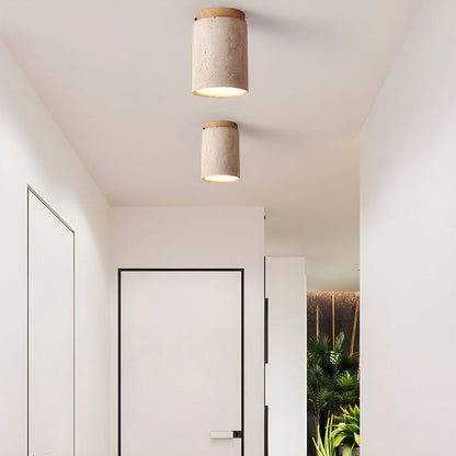Cylinder Travertine Ceiling Light - Nuvé