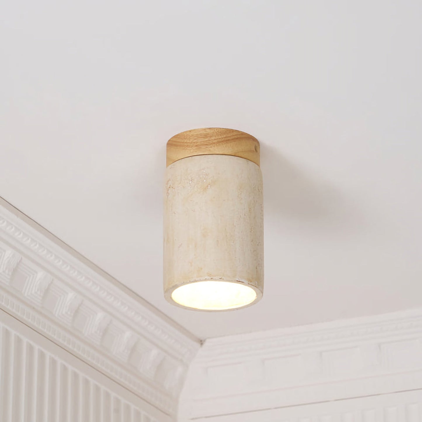 Cylinder Travertine Ceiling Light - Nuvé