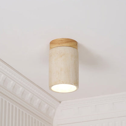 Cylinder Travertine Ceiling Light - Nuvé