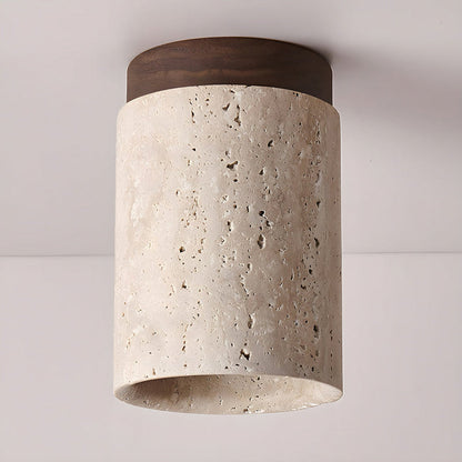 Cylinder Travertine Ceiling Light - Nuvé