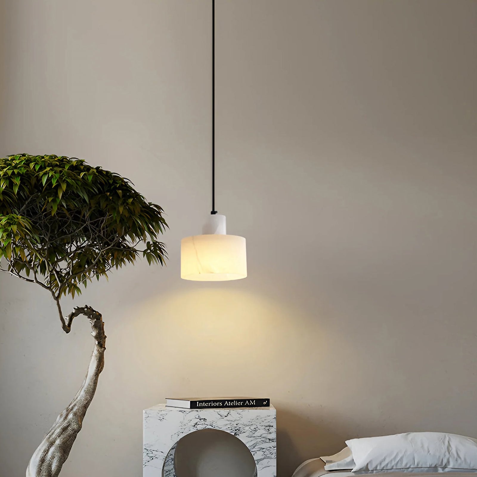 Cylindrical plaster Pendant Light - Nuvé