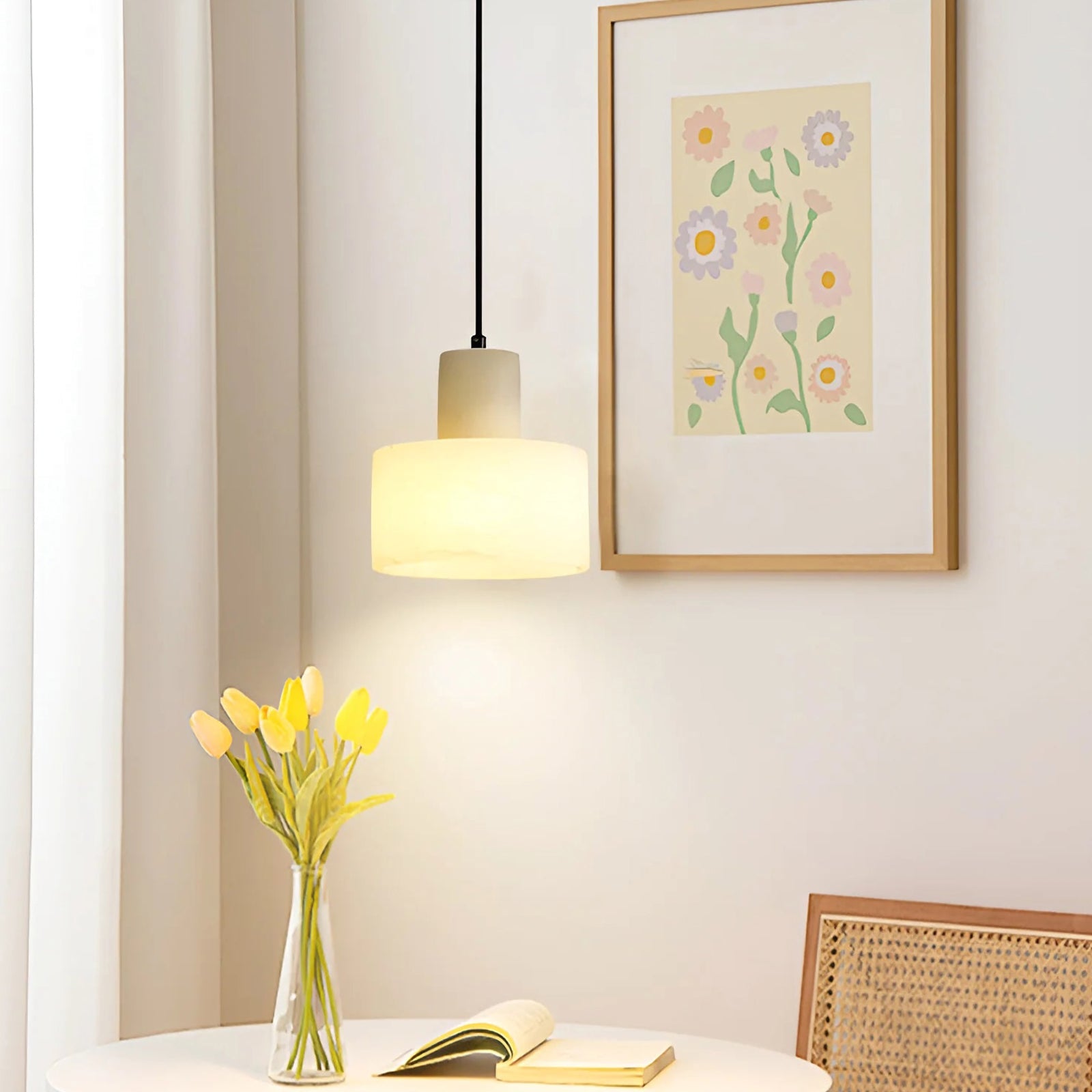 Cylindrical plaster Pendant Light - Nuvé