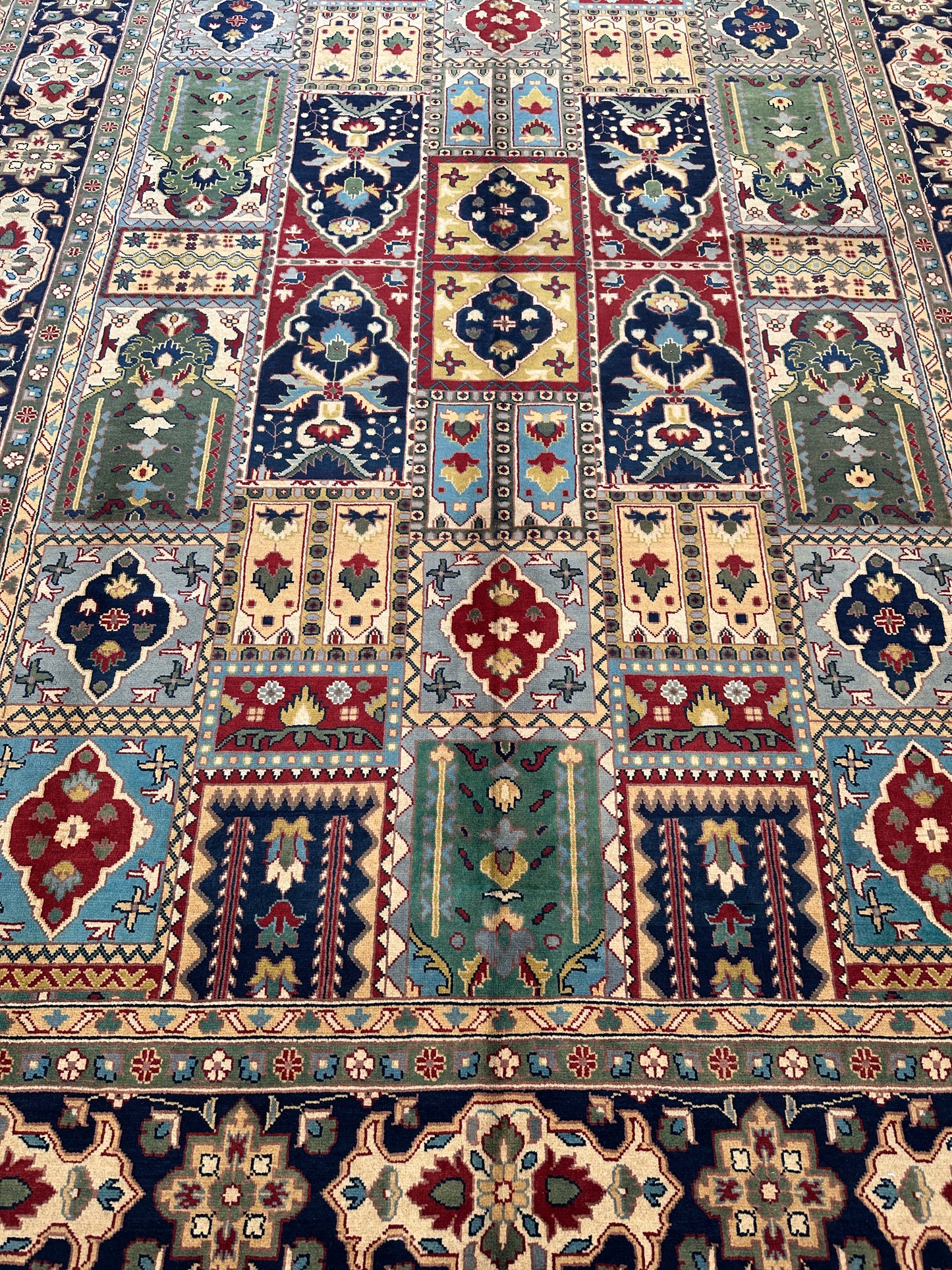 Hand-Knotted Afghani Bakhtiari Garden Rug | 6'9" x 9'10" Wool Area Rug - Nuvé