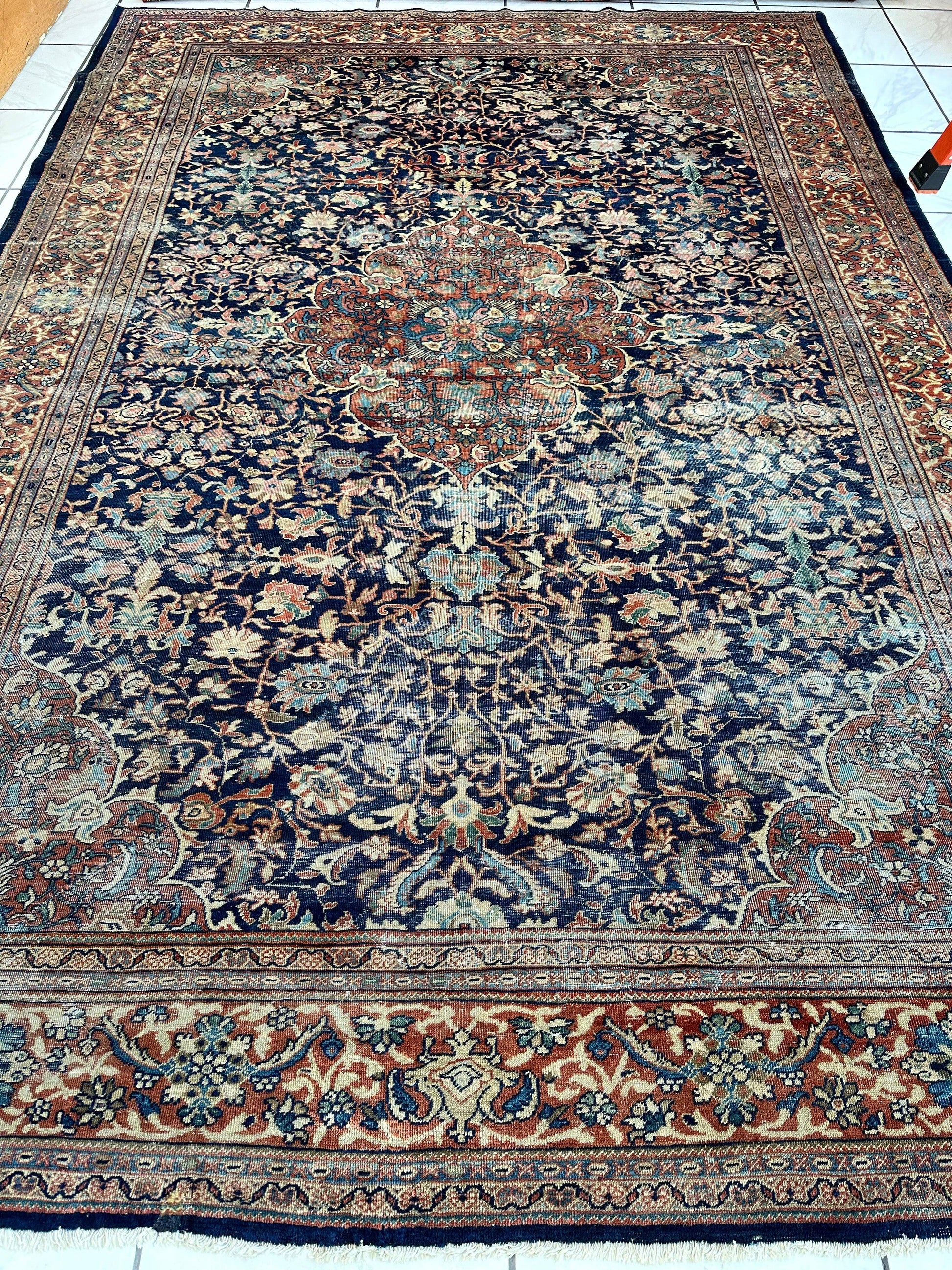 Antique Persian Mahal Rug 8’3”x12’ - Circa 1900 Treasure - Nuvé