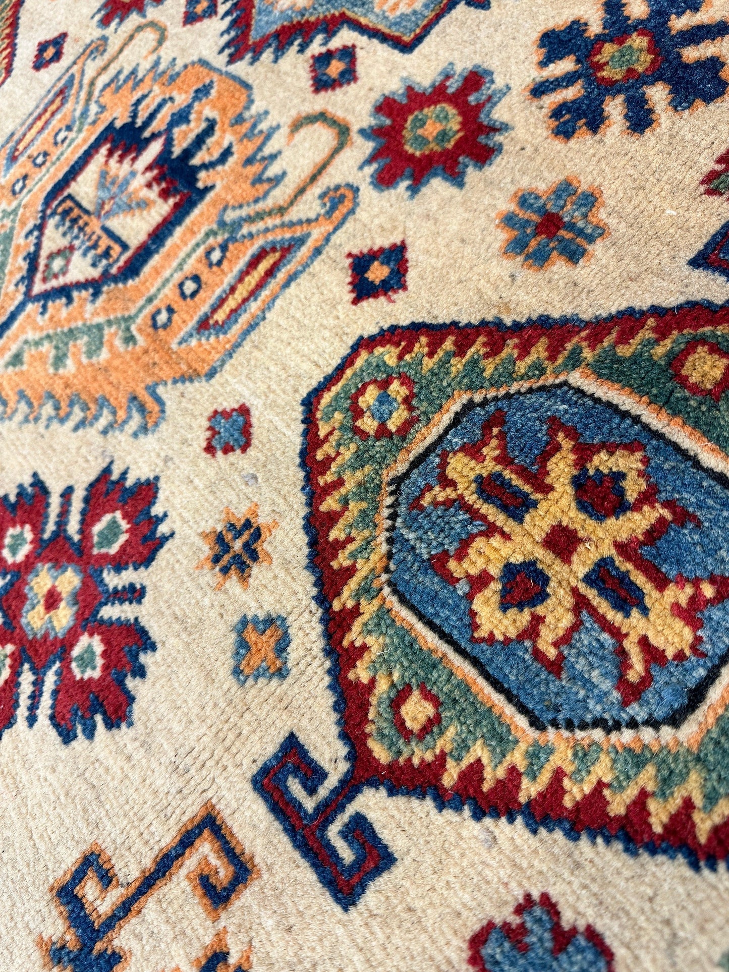 Fine Hand Knotted Afghani Super Kazak Rug 5 x 7 - Nuvé