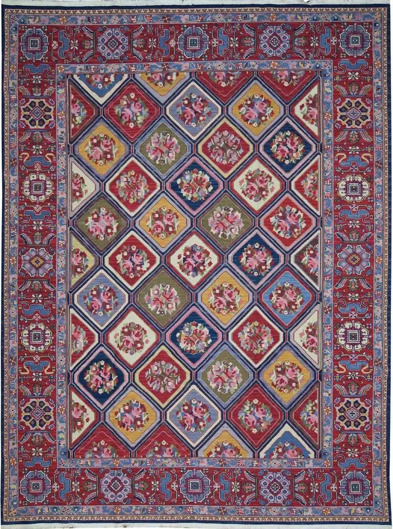Handwoven Nourison Soumak SK43 Multicolor Area Rug – 8'5" x 11'7" – Professionally Cleaned - Nuvé